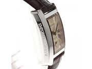 Emporio Armani Classic Beige Dial Brown Leather Strap Watch For Women - AR0155