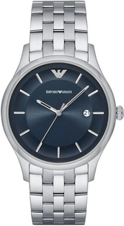 Emporio Armani Lambda Blue Dial Silver Steel Strap Watch for Men - AR11019