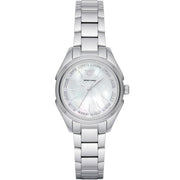Emporio Armani Valeria Quartz Mother of Pearl Dial Silver Steel Strap Watch For Women - AR11030