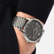 Emporio Armani Kappa Quartz Grey Dial Silver Mesh Bracelet Watch For Men - AR11068