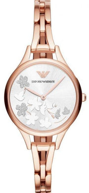Emporio Armani Aurora Quartz Silver Dial Gold Steel Strap Watch For Women - AR11108