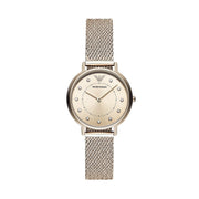 Emporio Armani Kappa Pink Dial Pink Mesh Bracelet Watch For Women - AR11129