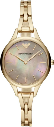Emporio Armani Aurora Multitone Dial Gold Steel Strap Watch for Women - AR11140