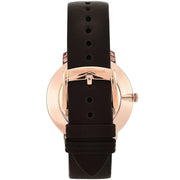 Emporio Armani Modern Slim Analog Silver Dial Brown Leather Strap Watch For Men - AR11163