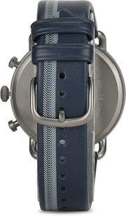 Emporio Armani Aviator Silver Dial Two Tone Leather Strap Watch for Men - AR11202