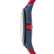 Emporio Armani Sigma Silver Dial Red Silicone Strap Watch for Men - AR11219