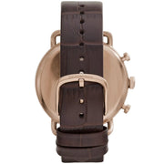 Emporio Armani Aviator Green Dial Brown Leather Strap Watch for Men - AR11334