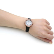 Emporio Armani Rosa Quartz Mother Of Pearl White Dial Black Leather Strap Watch For Women - AR11356