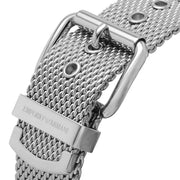 Emporio Armani Luigi Chronograph Quartz Black Dial Silver Mesh Bracelet Watch For Men - AR11429