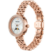 Emporio Armani Rosa Mother of Pearl Dial Rose Gold Steel Strap Watch For Women - AR11462
