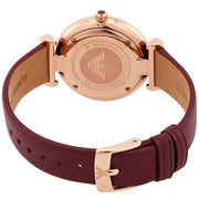 Emporio Armani Gianni T Bar Crystals Purple Dial Purple Leather Strap Watch for Women - AR11487