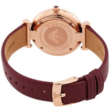 Emporio Armani Gianni T Bar Crystals Purple Dial Purple Leather Strap Watch for Women - AR11487