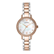 Emporio Armani Cleo Mother of Pearl Dial Two Tone Steel Strap Watch For Women - AR11499