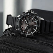 Emporio Armani Diver Chronograph Black Dial Black Silicone Strap Watch For Men - AR11515