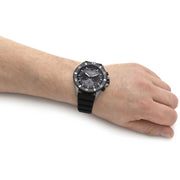 Emporio Armani Diver Chronograph Black Dial Black Silicone Strap Watch For Men - AR11515