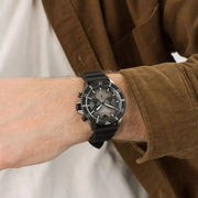 Emporio Armani Diver Chronograph Black Dial Black Silicone Strap Watch For Men - AR11515