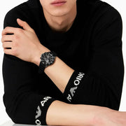 Emporio Armani Diver Chronograph Black Dial Black Silicone Strap Watch For Men - AR11515