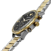 Emporio Armani Chronograph Black Dial Two Tone Steel Strap Watch For Men - AR11521