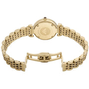 Emporio Armani Gianni T-Bar Brown Dial Gold Steel Strap Watch for Women - AR11703