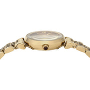 Emporio Armani Gianni T-Bar Brown Dial Gold Steel Strap Watch for Women - AR11703