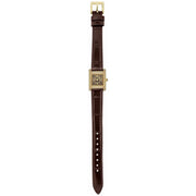 Emporio Armani Gianni T-Bar Brown Dial Brown Leather Strap Watch for Women - AR11705