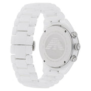 Emporio Armani Ceramic Chronograph White Dial White Ceramic Strap Watch For Men - AR1424