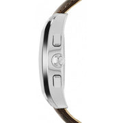 Emporio Armani Valente Chronograph Amber Dial Brown Leather Strap Watch For Men - AR1634