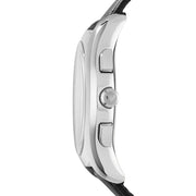 Emporio Armani Classic Chronograph Black Dial Black Leather Strap Watch for Men - AR1700