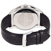 Emporio Armani Classic Chronograph Black Dial Black Leather Strap Watch for Men - AR1700