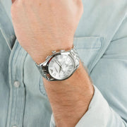 Emporio Armani Velente Chronograph Quartz Silver Dial Silver Steel Strap Watch For Men - AR1702