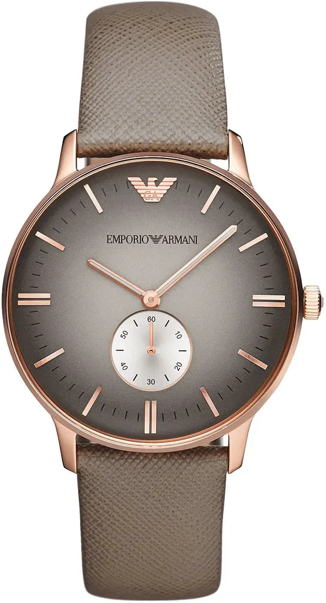 Emporio Armani Gianni Gray Dial Brown Leather Strap Watch for Men - AR1723