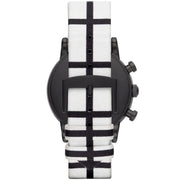 Emporio Armani Luigi Large Chronograph White Dial Two Tone Fabric Strap Watch for Men- AR1859