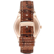 Emporio Armani Beta White Dial Brown Leather Strap Watch for Men - AR1866