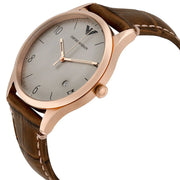 Emporio Armani Beta White Dial Brown Leather Strap Watch for Men - AR1866
