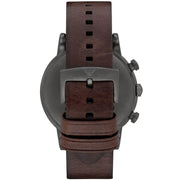 Emporio Armani Classic Chronograph Black Dial Brown Leather Strap Watch For Men - AR1919