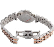 Emporio Armani Gianni T-Bar Mother of Pearl Dial Two Tone Steel Strap Watch For Women - AR1987