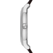 Emporio Armani Luigi Quartz Gray Dial Brown Leather Strap Watch For Men - AR1996