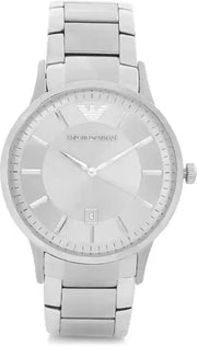 Emporio Armani Classic Quartz Silver Dial Silver Steel Strap Watch For Men - AR2478