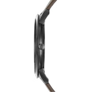 Emporio Armani Retro Black Dial Brown Leather Strap Watch for Men - AR2483