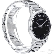 Emporio Armani Luigi Quartz Black Dial Silver Steel Strap Watch For Men - AR2499
