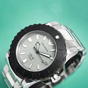 Emporio Armani Bracelet Collection Black Dial Silver Steel Strap Watch For Men - AR5970