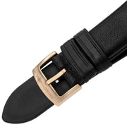 Emporio Armani Luigi Automatic Skeleton Silver Dial Black Leather Strap Watch For Men - AR60013
