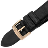 Emporio Armani Luigi Automatic Skeleton Silver Dial Black Leather Strap Watch For Men - AR60013