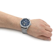 Emporio Armani Meccanico Automatic Blue Dial Silver Steel Strap Watch For Men - AR60052