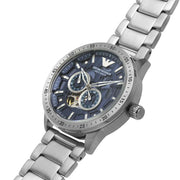 Emporio Armani Meccanico Automatic Blue Dial Silver Steel Strap Watch For Men - AR60052