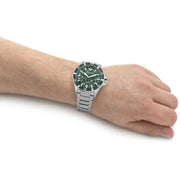 Emporio Armani Sea Explorer Meccanico Automatic Green Dial Silver Steel Strap Watch For Men - AR60061