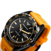 Emporio Armani Sportivo Quartz Black Dial Orange Rubber Strap Watch For Men - AR6046