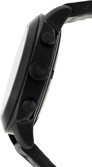 Emporio Armani Sportivo Chronograph Black Dial Black Leather Strap Watch for Men - AR6061