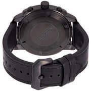 Emporio Armani Sportivo Chronograph Black Dial Black Leather Strap Watch for Men - AR6061