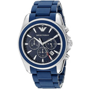 Emporio Armani Sigma Chronograph Blue Dial Blue Silicone Strap Watch for Men - AR6068